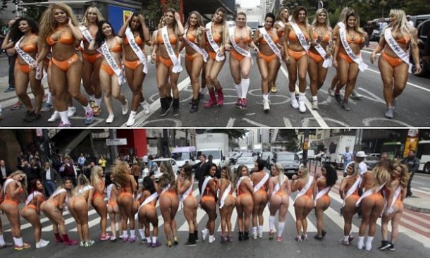 Участницы «Мисс Бум-Бум» в бикини стали причиной дорожной пробки в Сан-Паулу